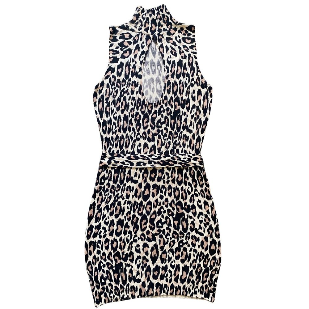 Y2k Guess Leopard Print Turtleneck Fitted Sleevel… - image 2